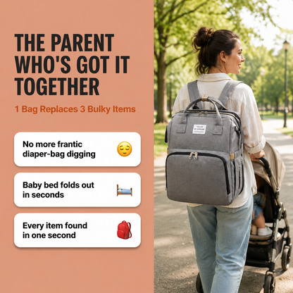 Multi-Functional Baby Needs Backpack & Portable Travel Cot